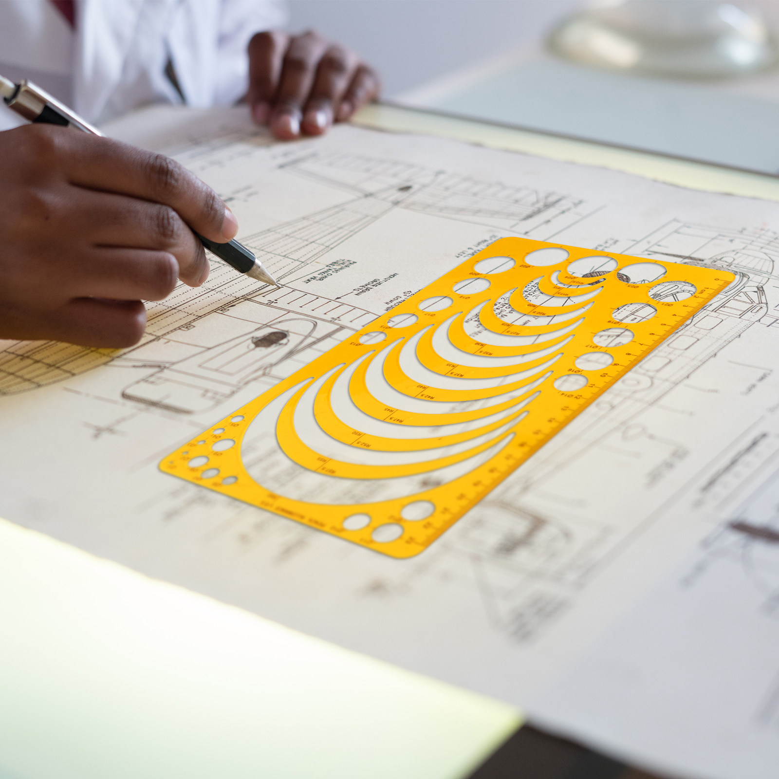 Interior Design Sketch - 2Pcs Plastic Geometric Templates Rulers Drawing