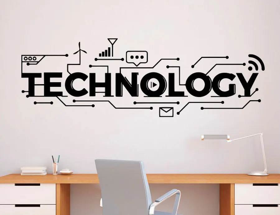 Technology Lettering Wall Deca - Interior Design Education recensione e prezzo