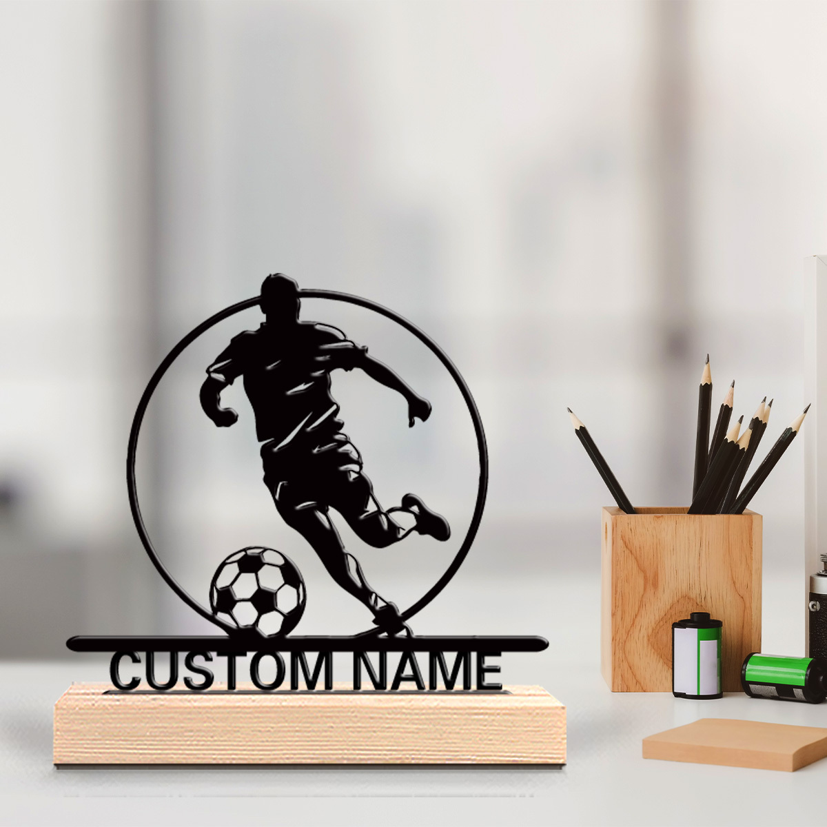 Custom Soccer Player Metal Sta - Interior Design Office recensione e prezzo