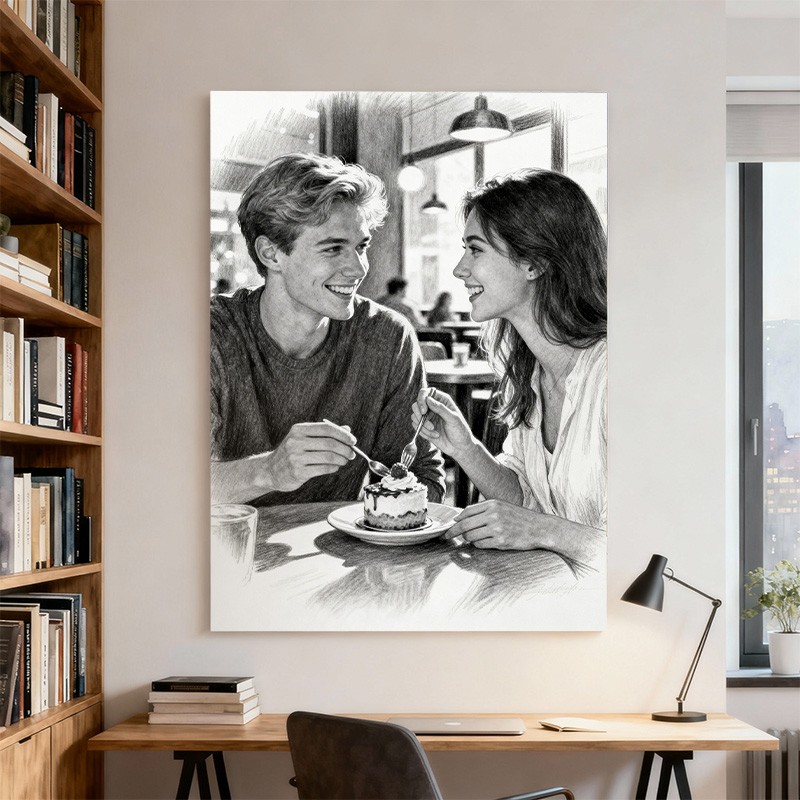 An Artistic Canvas Print in Sk - Interior Design Sketch recensione e prezzo