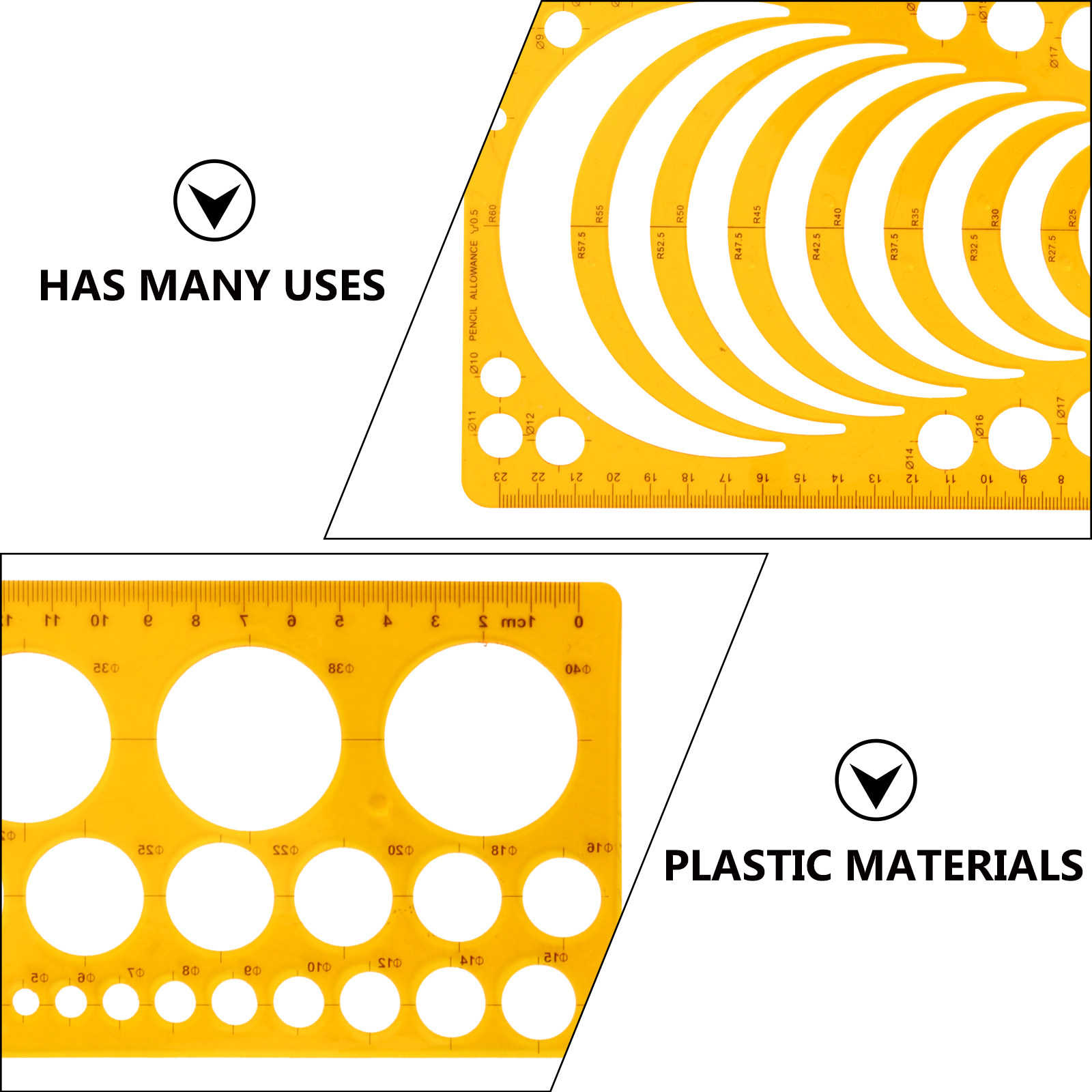2Pcs Plastic Geometric Templat - Interior Design Sketch recensione e prezzo