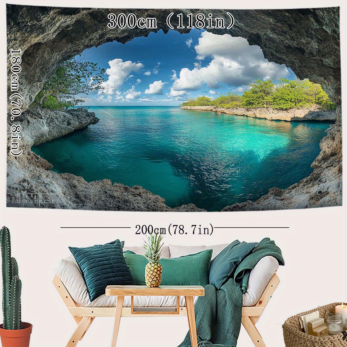 1pc Beach Blue Sky Tapestry -  - Interior Design Years Of School recensione e prezzo